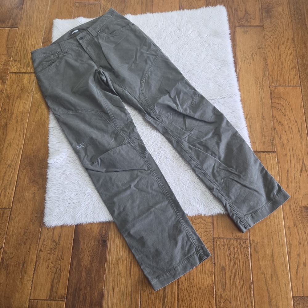 Arc'teryx Cronin Canvas Pants Men's 34x35 Articulated Knees Green Gorpcore